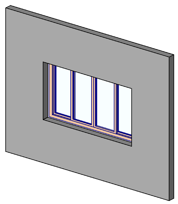 aluminium glazed window with 4 shutters