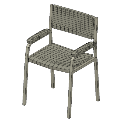 Metal Chair with Armrests
