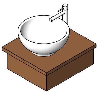 Desk hung wash basin