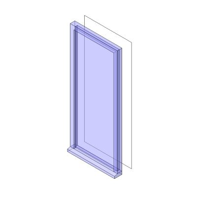 Glass panel door with transparent frame