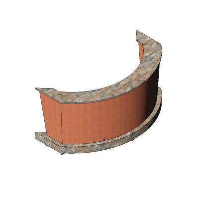 Curved Wooden Bench