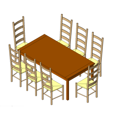 Elegant Dining Set with Ladderback Chairs