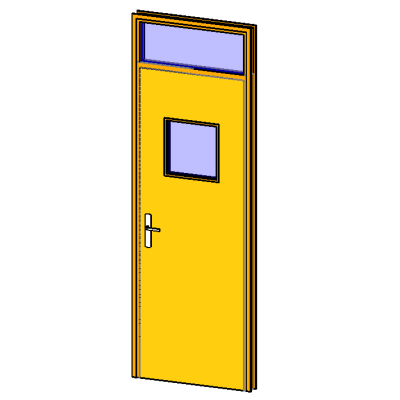 Modern Door with Circular and Transom Window