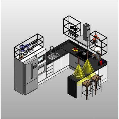 U-Shaped Kitchen Layout