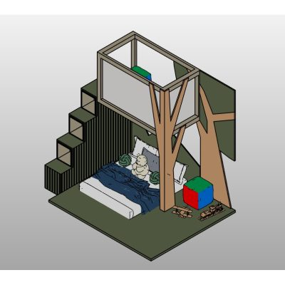 Playful Children's Bedroom with Slide