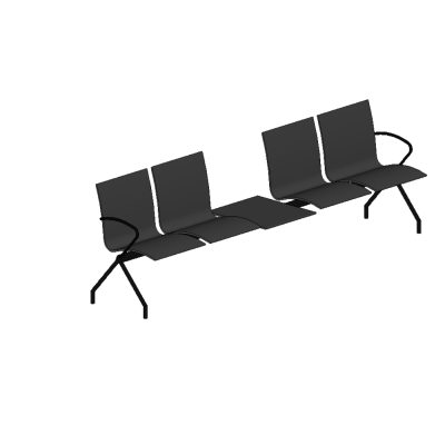 Waiting chairs for 4 people with intermediate space