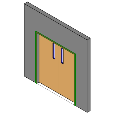 Double glass door with modern vision panels
