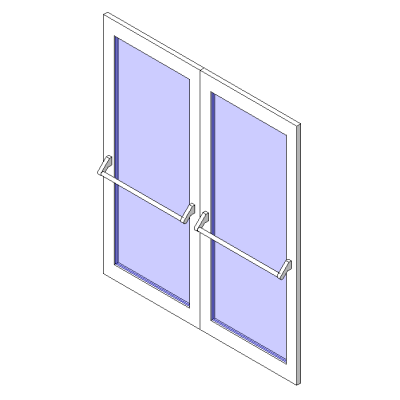 Double Glass Door with Push Bar